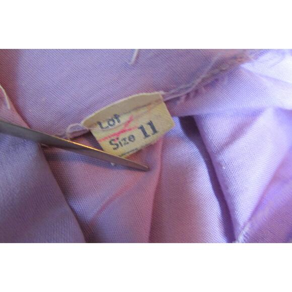 1960s Day Dress Juniors Size 11 Peter Pan Collar Pencil Skirt Lavender Vintage - Picture 10 of 10